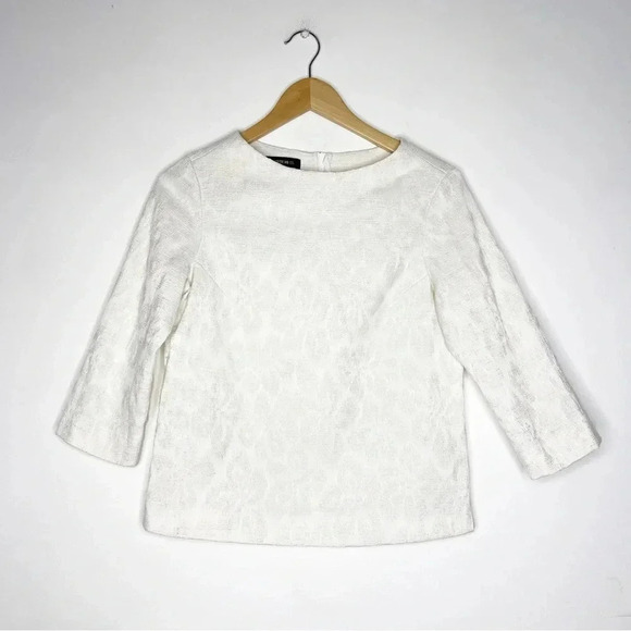 Lafayette 148 White Zipper Back Blouse Size 2 - Picture 1 of 6